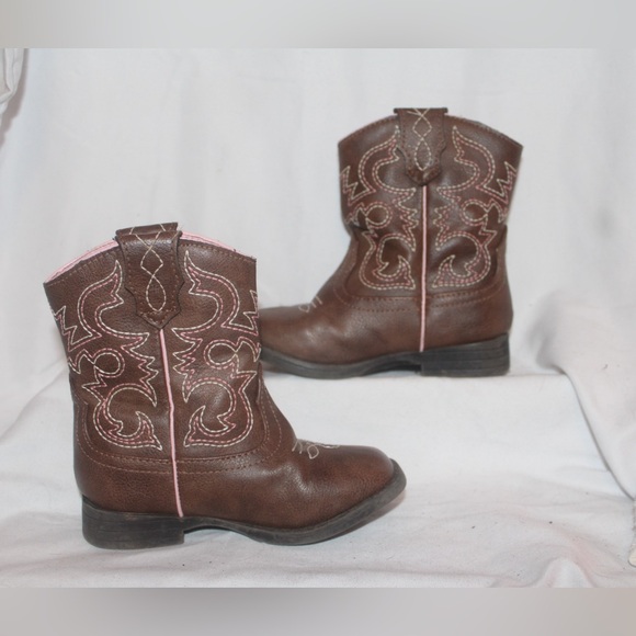 Pink/Brown Boots Size 7 Toddler. Girls Western  Boots - Picture 3 of 9